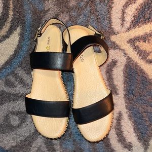 Black sandals with studs